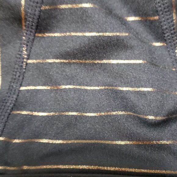 Bathing suit top. Black with gold striped. By Joy Lab..Extra Large. - Picture 2 of 7